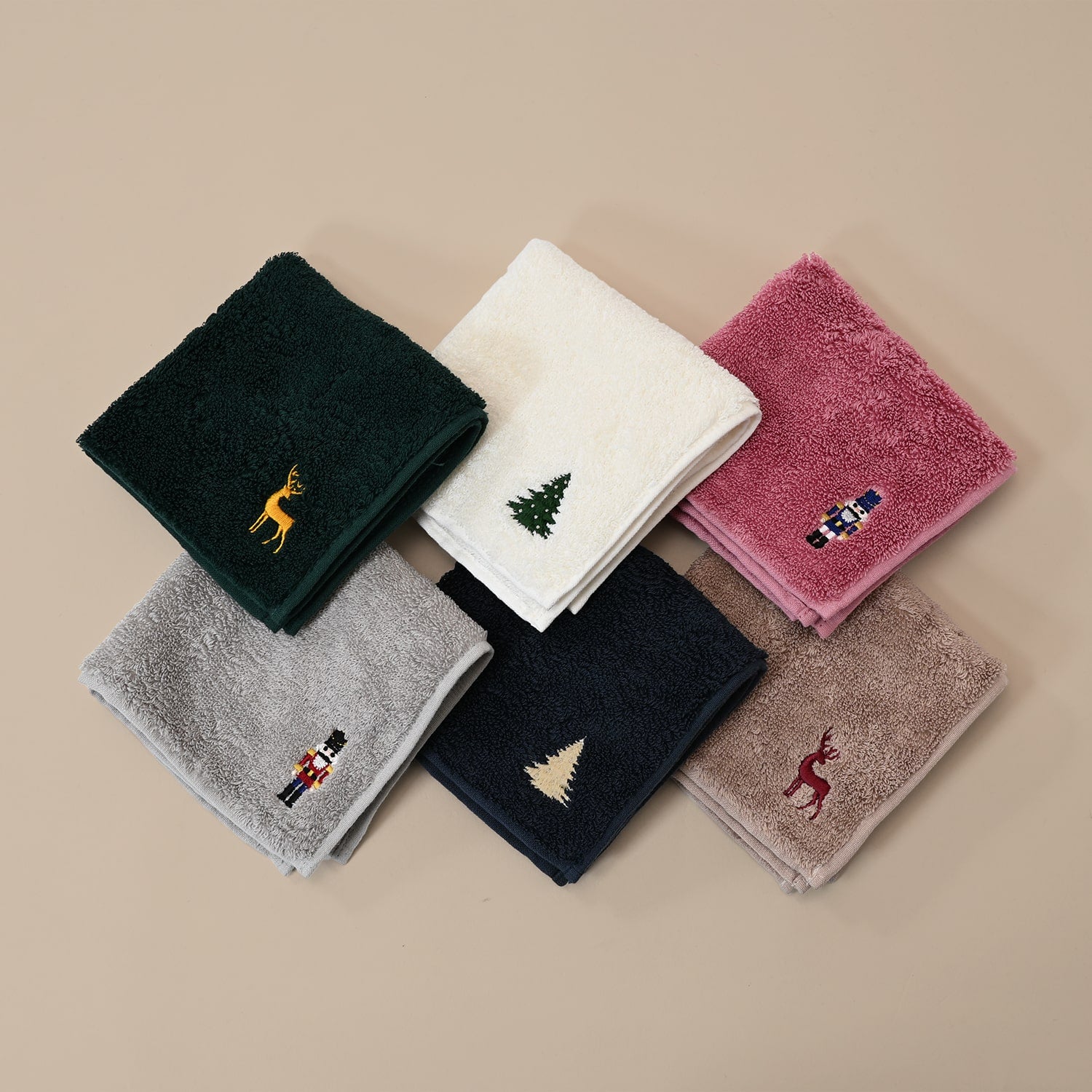TRUE TOWEL【Premium Handkerchief】クリスマス刺繍 タオルハンカチ