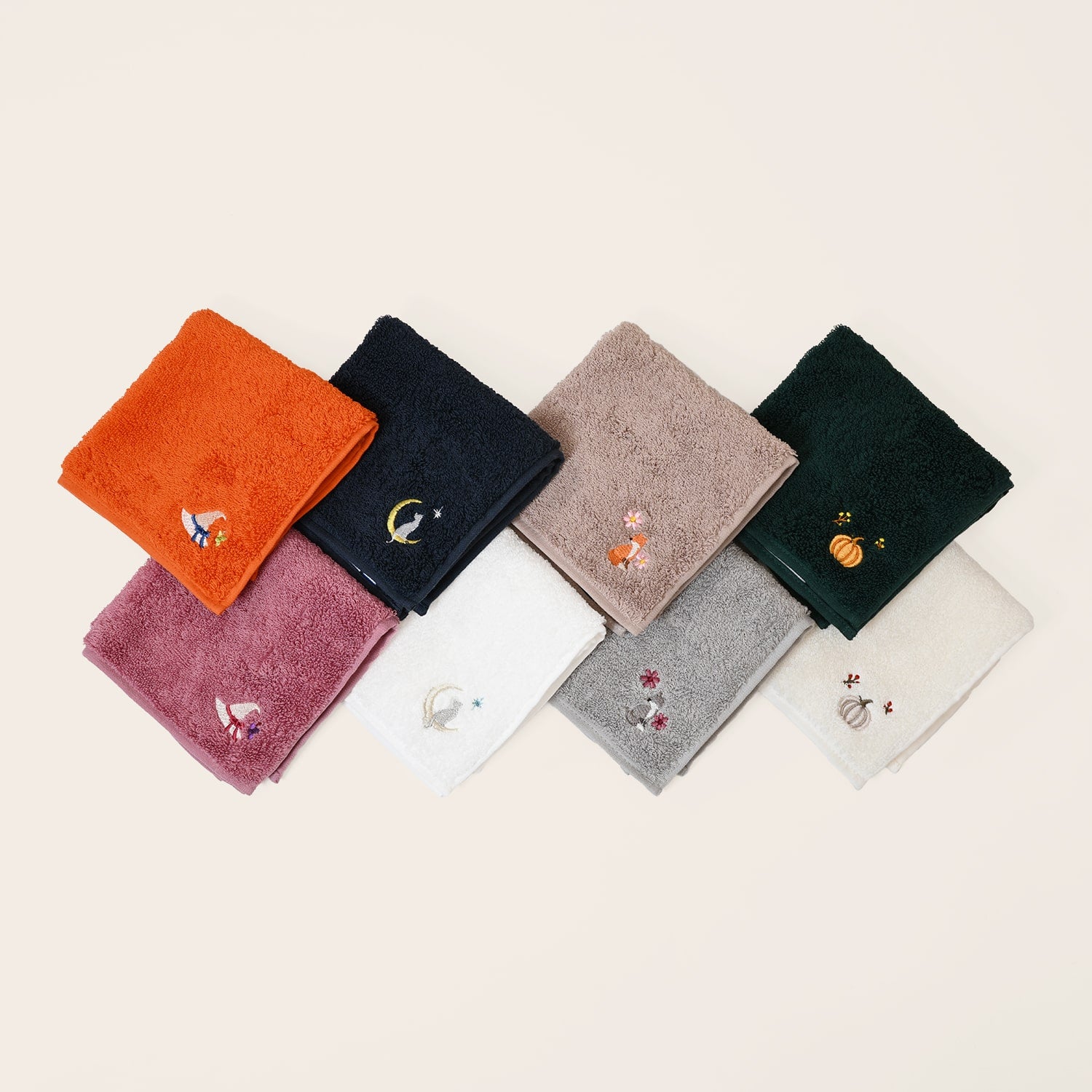 TRUE TOWEL【Premium Handkerchief】秋刺繍 タオルハンカチ